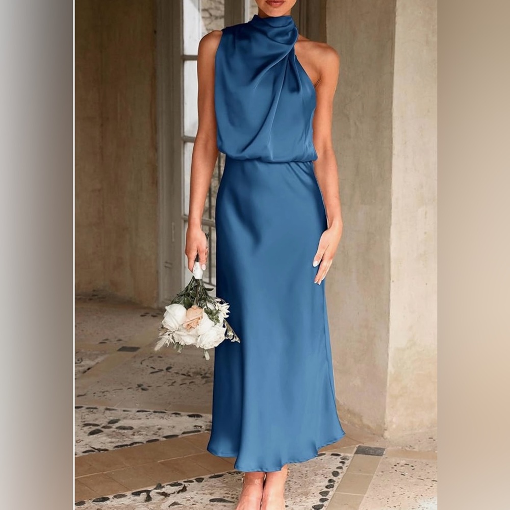 PRETTYGARDEN Sleeveless Mock Neck Cocktail Party Maxi Dresses